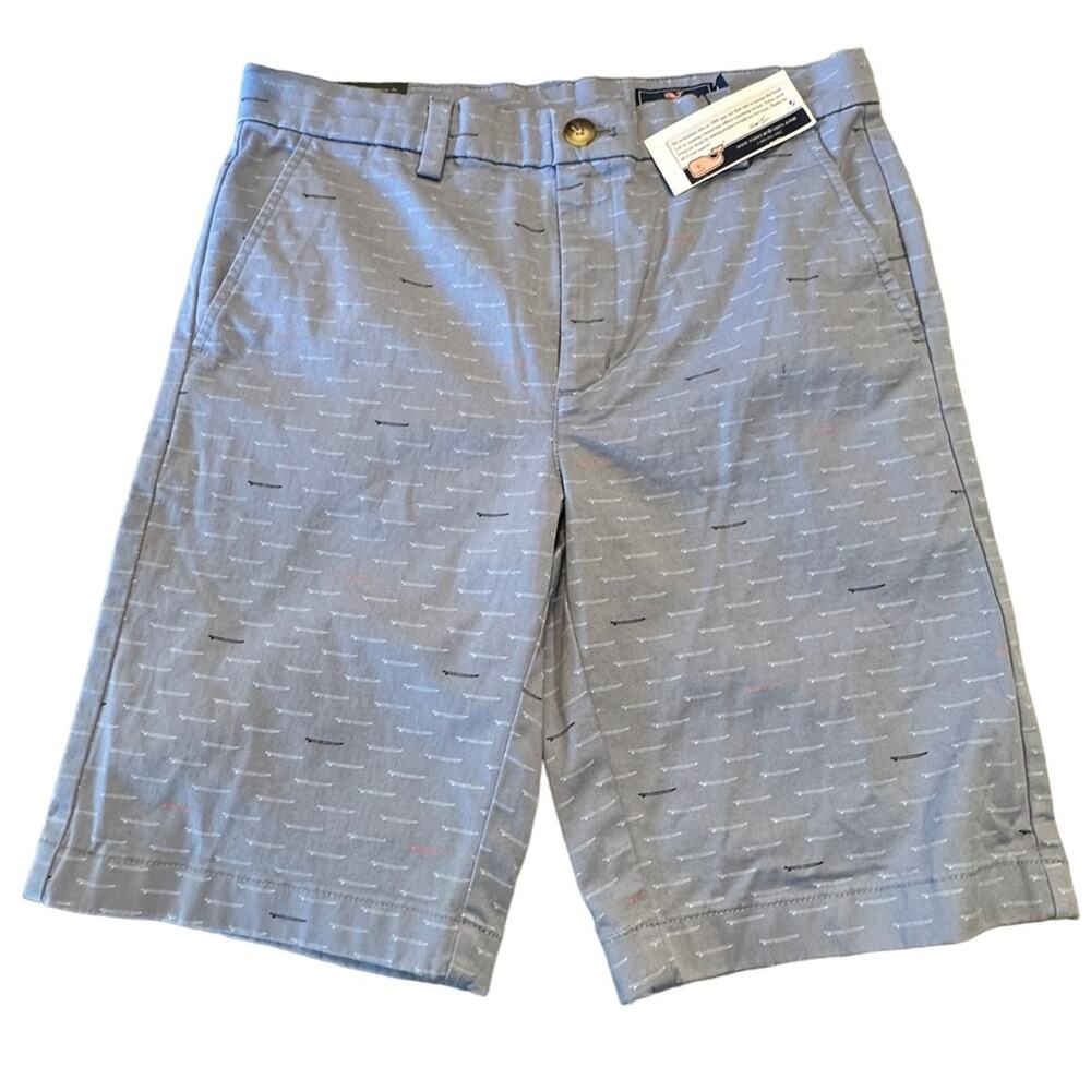 Vineyard Vines Boys Size 14 Breaker Shorts with Adjustable Waist Blue Surfboard
